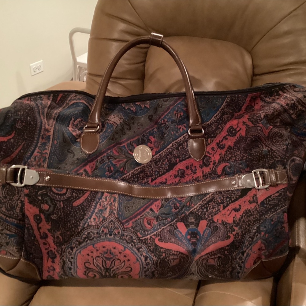 Chaps Brown and Red Luggage and Travel Bag